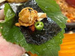 紫苏叶-红辣椒八爪鱼特色韩国料理
