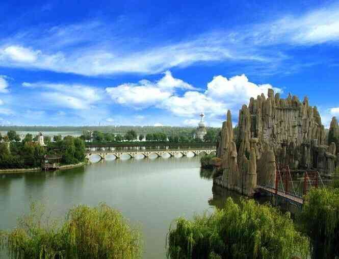 五里湖生态湿地公园-"我们大颍上的风景线,非常不错,尤其这绿化.