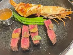 黑松露菲力牛排配芦笋和香煎大虾-安妮意大利餐厅(世贸天阶店)