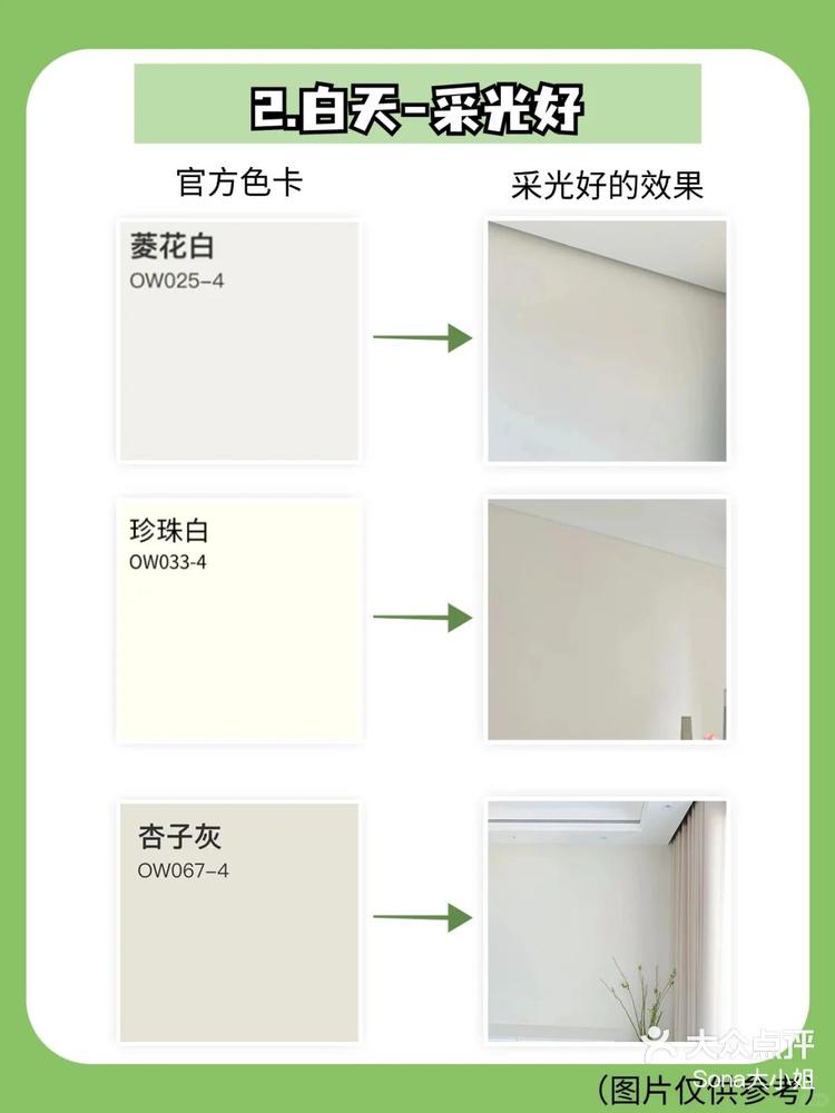 菱花白珍珠白杏子灰无滤镜对比图