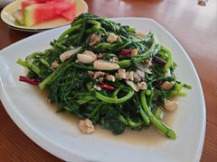 茼蒿炒臭豆腐-福海饭店