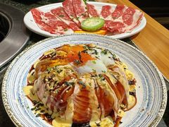 三文鱼流心熔岩饭-梦山水日本烧肉(五四广场店)