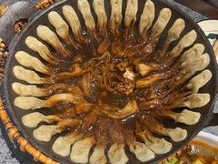 鱼锅粘卷子-华盛园卷子王农家菜水库鱼