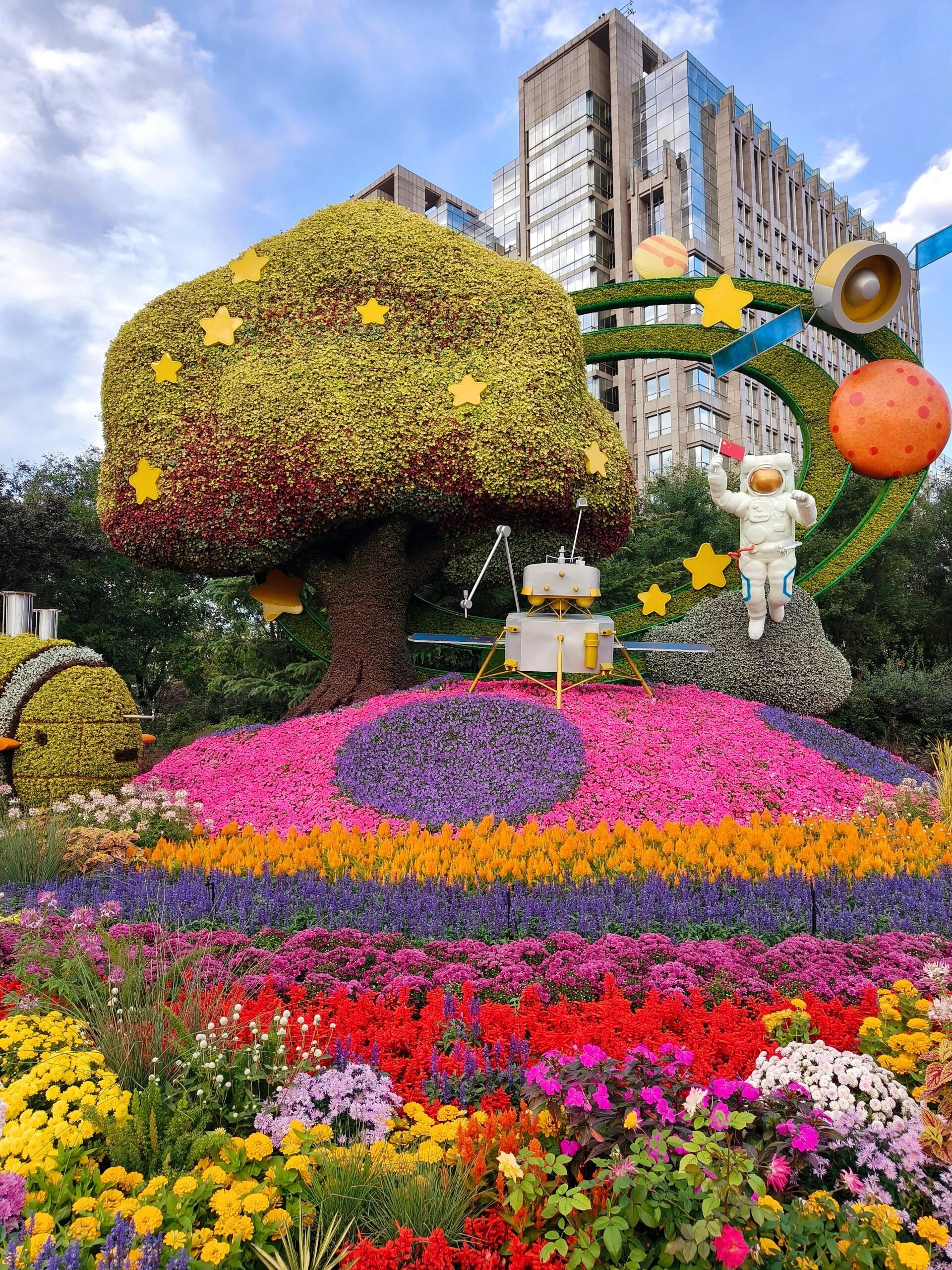 北京国庆主题大花坛🇨🇳这也太绝了!