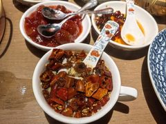 现炸辣椒油-北京老门框爆肚涮肉馆(凤城六路店)