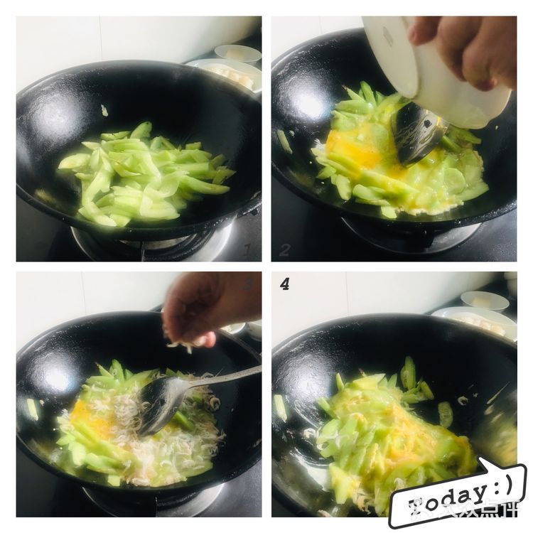 黄瓜鸡蛋炒虾皮，来点虾皮，配点鸡蛋！