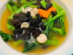 鸡汤云耳浸菜心软-山水茶艺馆·点心粤菜·30年老字号