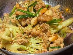 干锅有机花菜-老头儿油爆虾(胜利河美食街店)