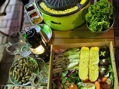 -山野的朋友露营炭火烤肉