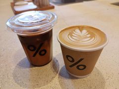 热的咖啡拿铁-% Arabica(京都东山店)
