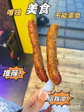   我的妈呀这个也太香了吧，第一次吃纯肉的烤肠吃到嗨