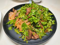 香菜拌牛肉-刘胖子家常菜·蹄花焖藕(兴业店)