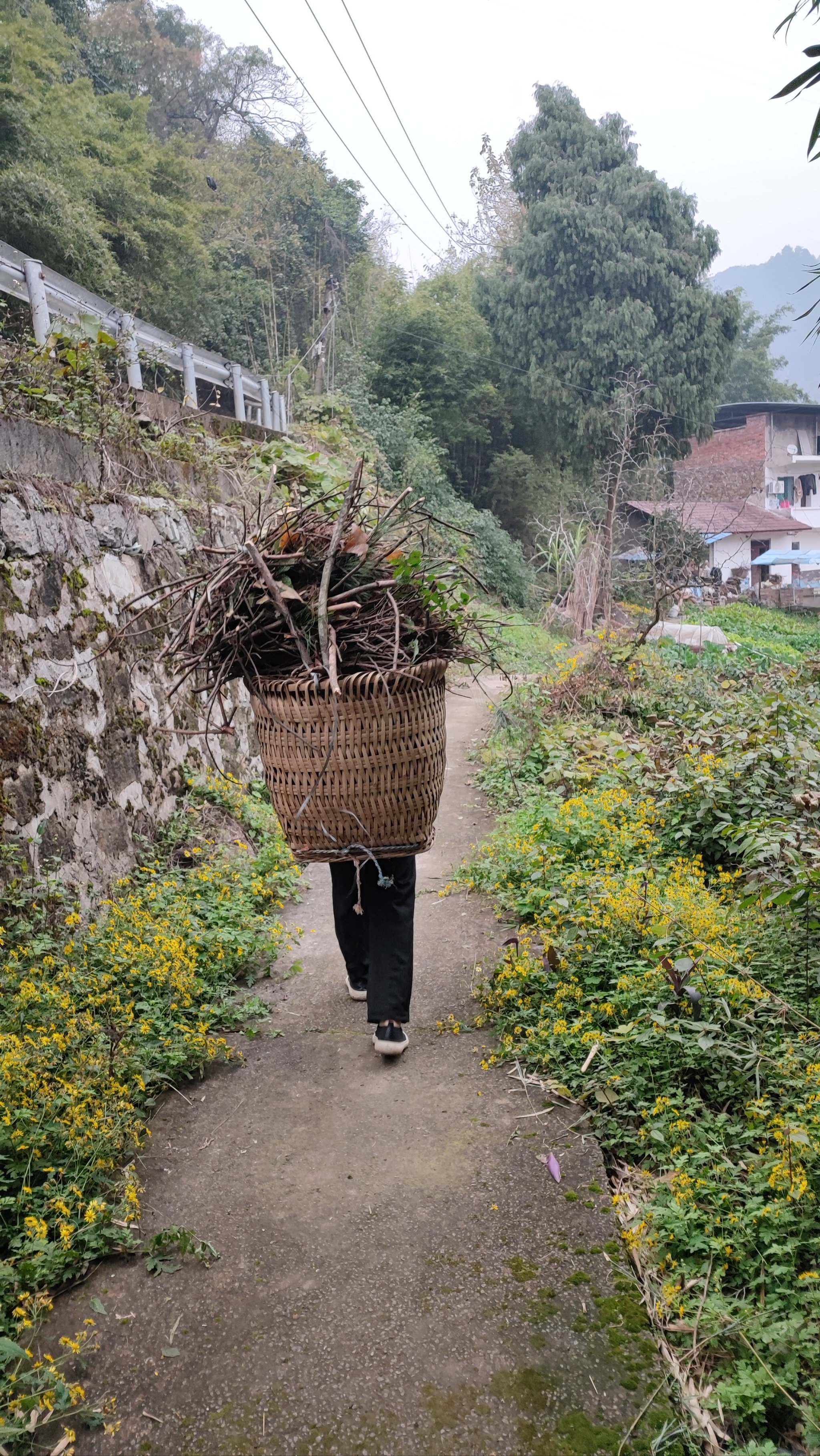 乡下旅游住大伯家柴房的准备工作