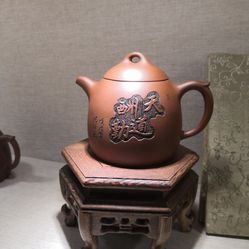 宜兴紫砂排名_宜兴高档精品紫砂花盆(2)