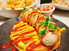 煎蔬菜饼配德式香肠-沛家·西餐Brunch·直火料理