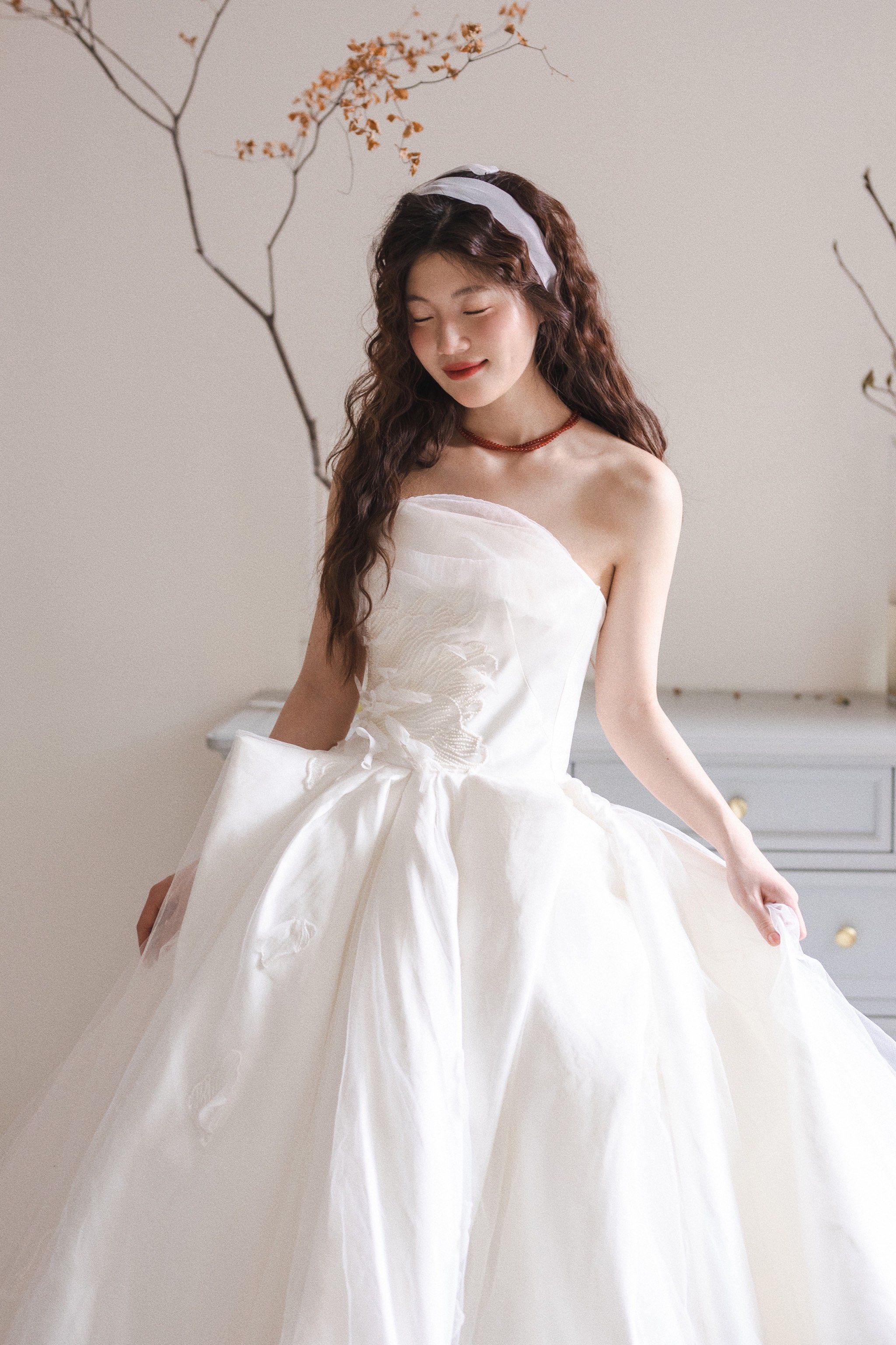 白纱下的花朵仙境 南京婚纱礼服