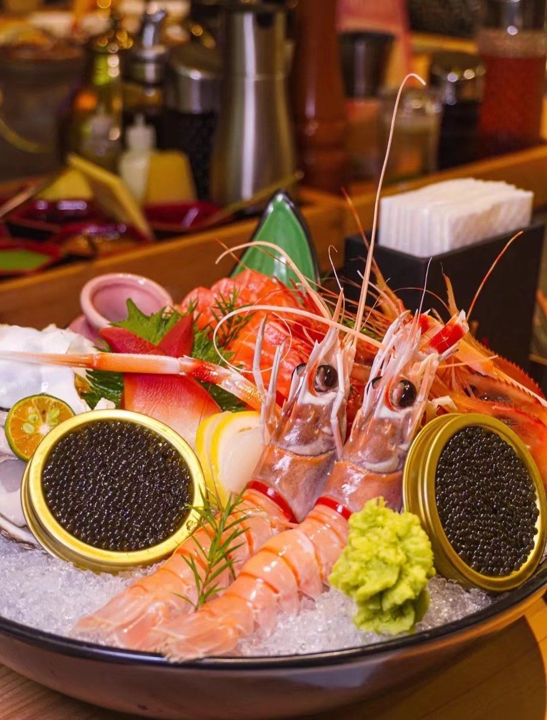 食材非常新鲜 鳌虾  牡丹虾 鳌虾和牡丹