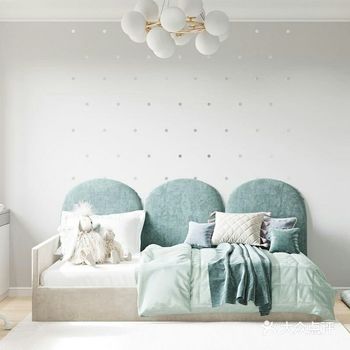 现代小清新风的儿童房 整个房间采用超级清新浅色系碧