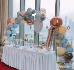 -宝宝百日宴周岁生日派对气球布置策划