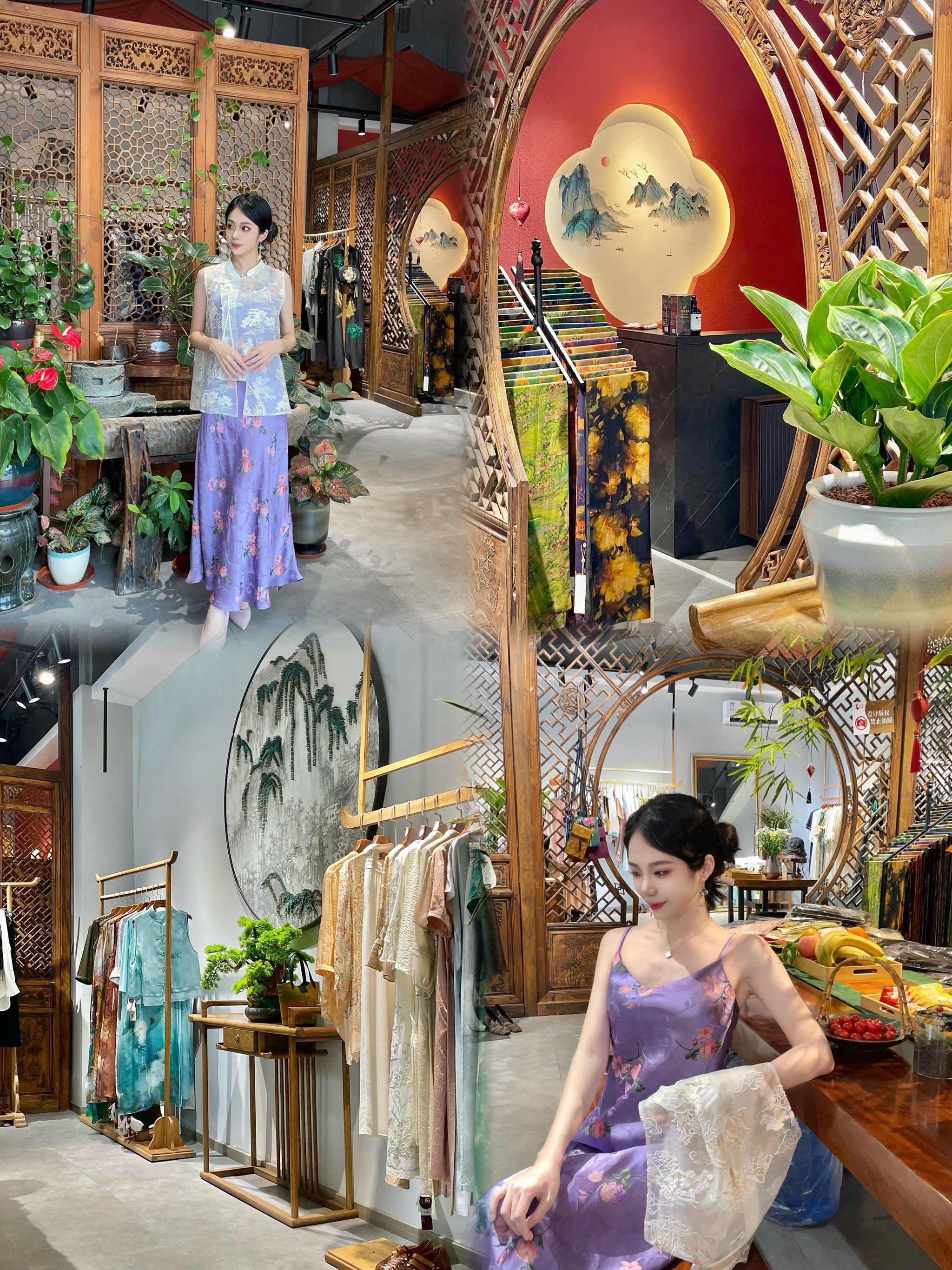 🌟🌟店里环境惬意舒适～
新中式服饰和装修风格搭配在一起别具