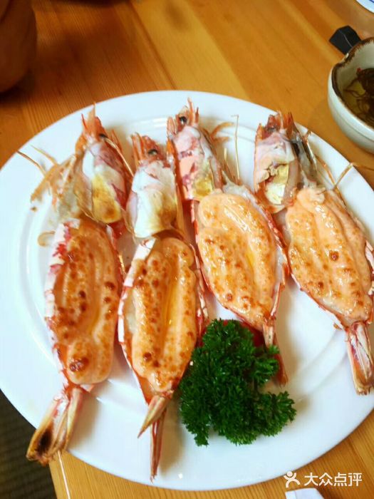 桃山日本料理铁板烧明太子烤虾图片