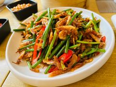 韭菜炒樱花虾-牡丹国际大酒店-港式茶餐厅