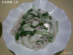 鸡毛菜炒年糕-乾隆美食·本帮菜(黄河路店)