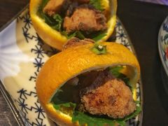 日本特色炸鸡配橙篮-羽山料理