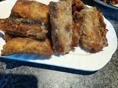 干炸带鱼-华盛园卷子王农家菜水库鱼