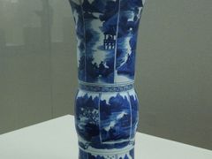 清康熙·青花访友图花觚-嘉定博物馆