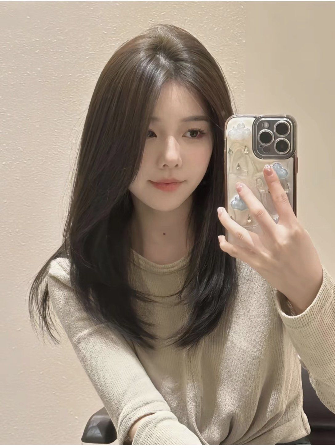 女生中长发发型今日发型质感显白减龄