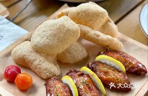 Crispy Chicken Wings with Thai Shrimp Chips