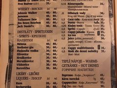 菜单-Krčma Šatlava