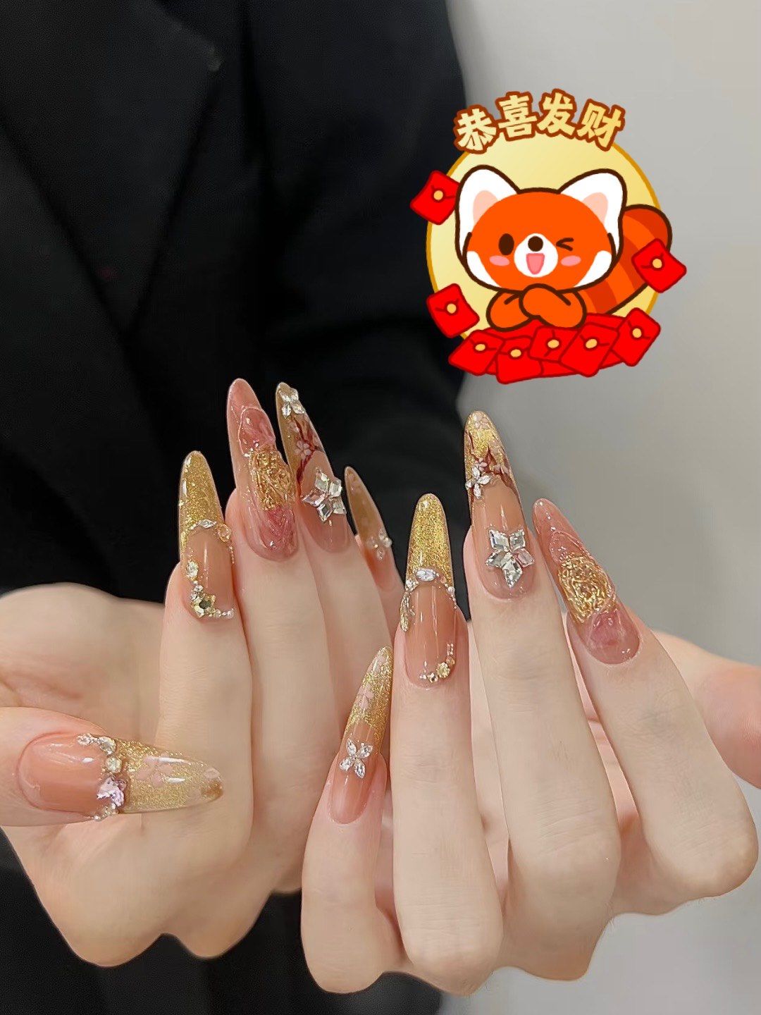 璀璨金边美甲来袭!