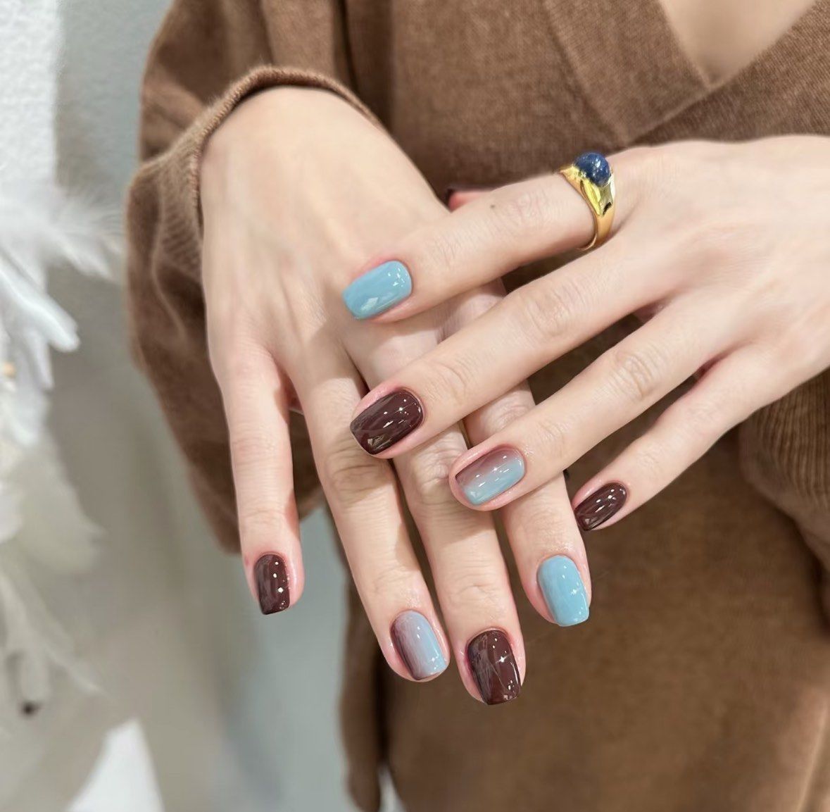 冬日巧克力美甲