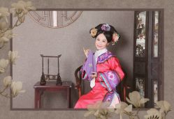 -后宫·古装汉服京剧儿童亲子全家福摄影