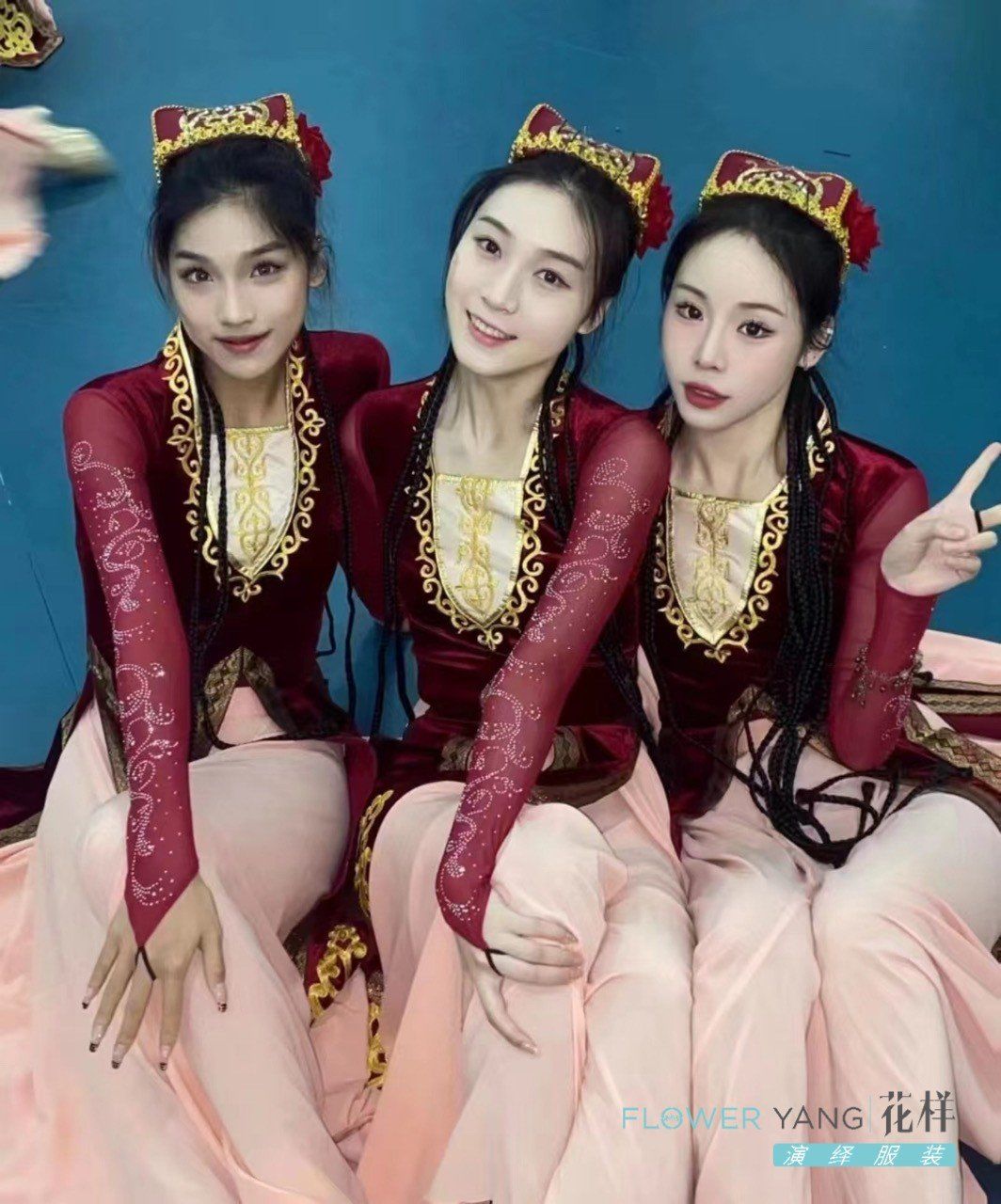 新疆舞蹈服大摆裙维族舞民族风舞台演出服艺考独舞开场表演