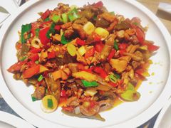酸辣椒炒鸡杂-建辉湖南土菜馆(南大街店)