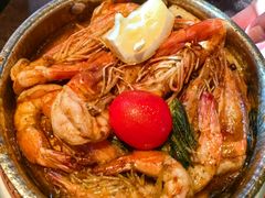 橄榄油蒜香煎虾-庐灶江南·江南菜·四合院Bistro(东直门雍和宫·原华侨宾馆店)