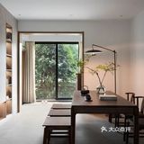 40岁大叔把客厅去掉，装修成极简新中式，新家静谧又美好，喜欢