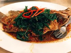 葛抛叶炸石斑鱼-建兴酒家(萨木亚店)