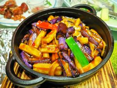 鱼香年糕炒茄子-涌上外婆桥(南塘店)