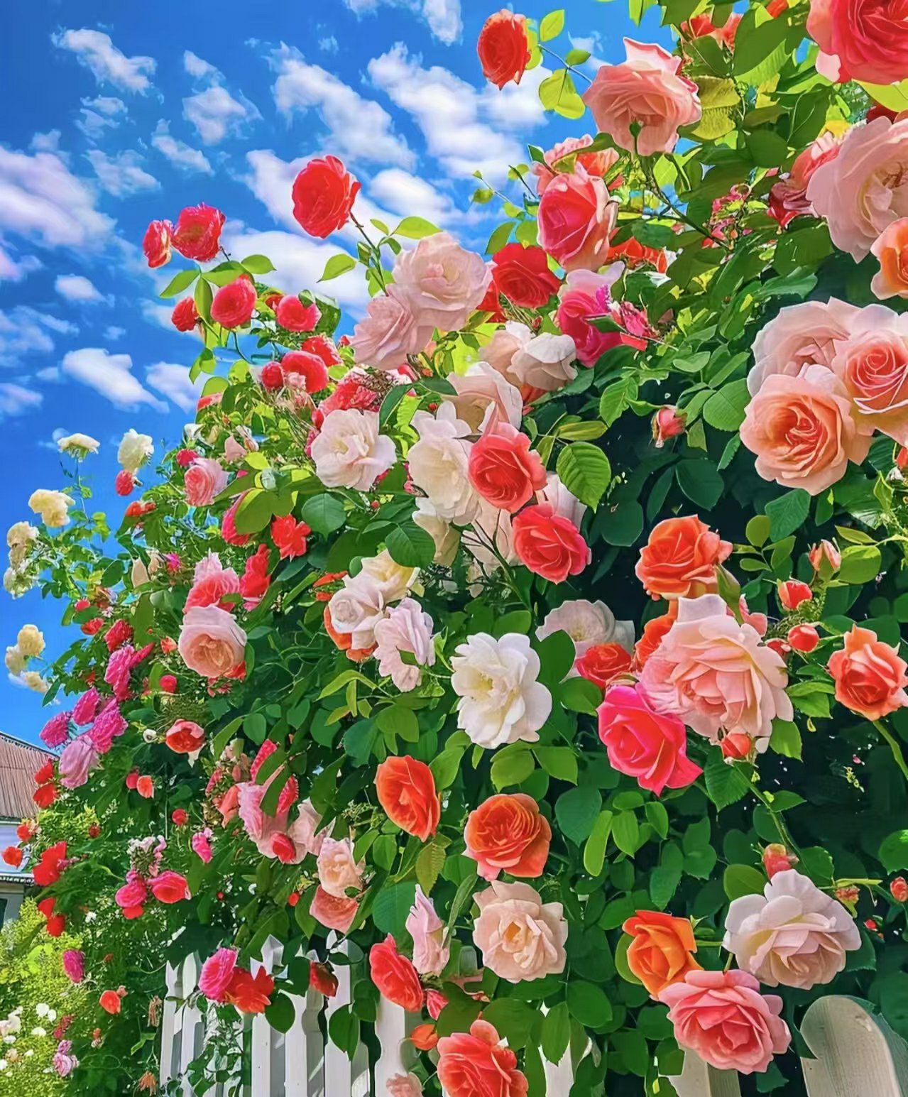 五色蔷薇,花朵绚丽多彩,就像自然界的调色