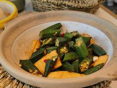 豆酱秋葵炒山药-南拳十三姨·潮汕砂锅粥·粤菜(西单大悦城店)