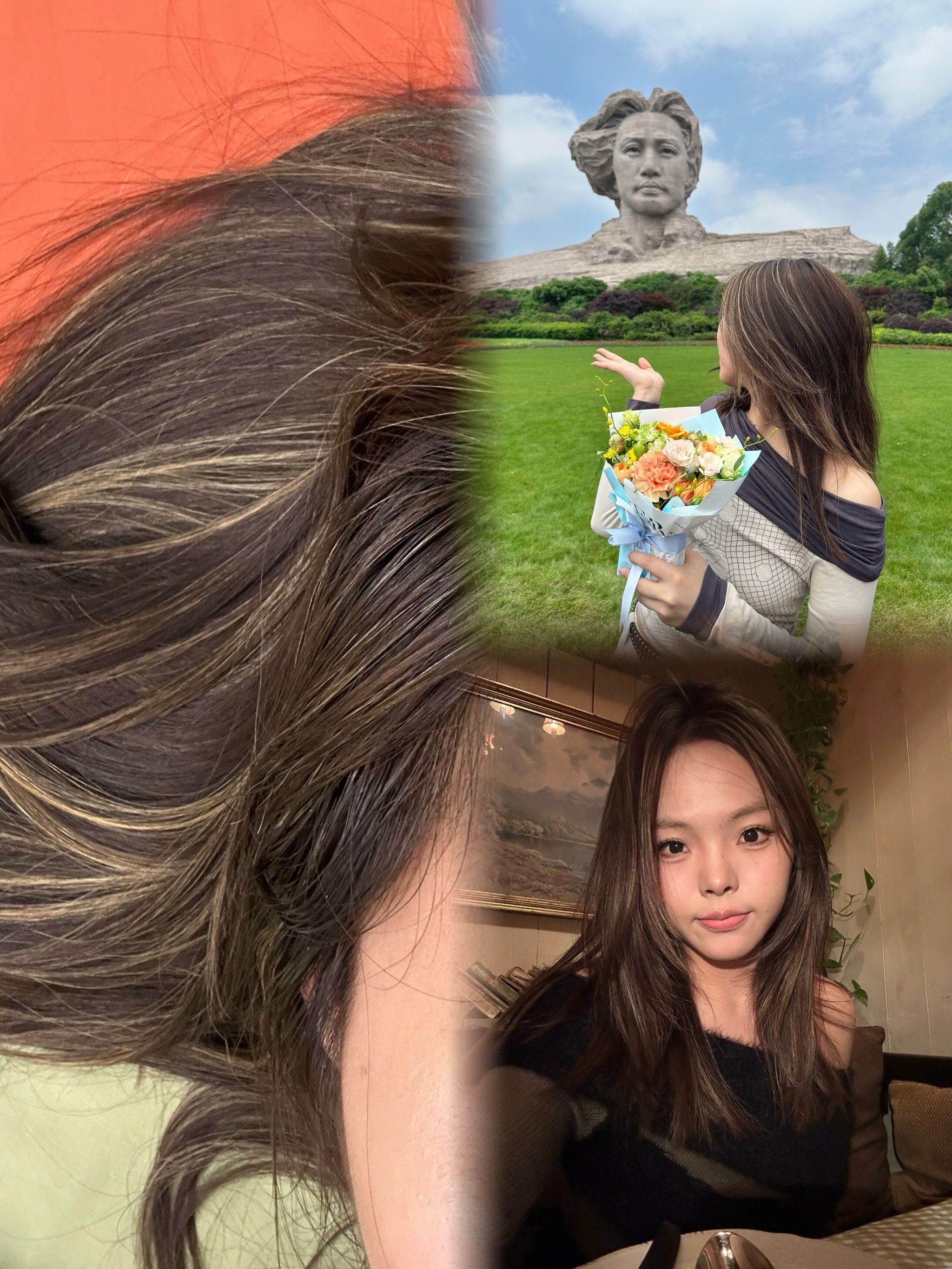 亚裔风挑染褪色后2个月的样子