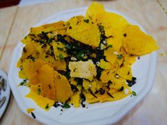 玉米片炒干菜-洪福饭店·十八年老店