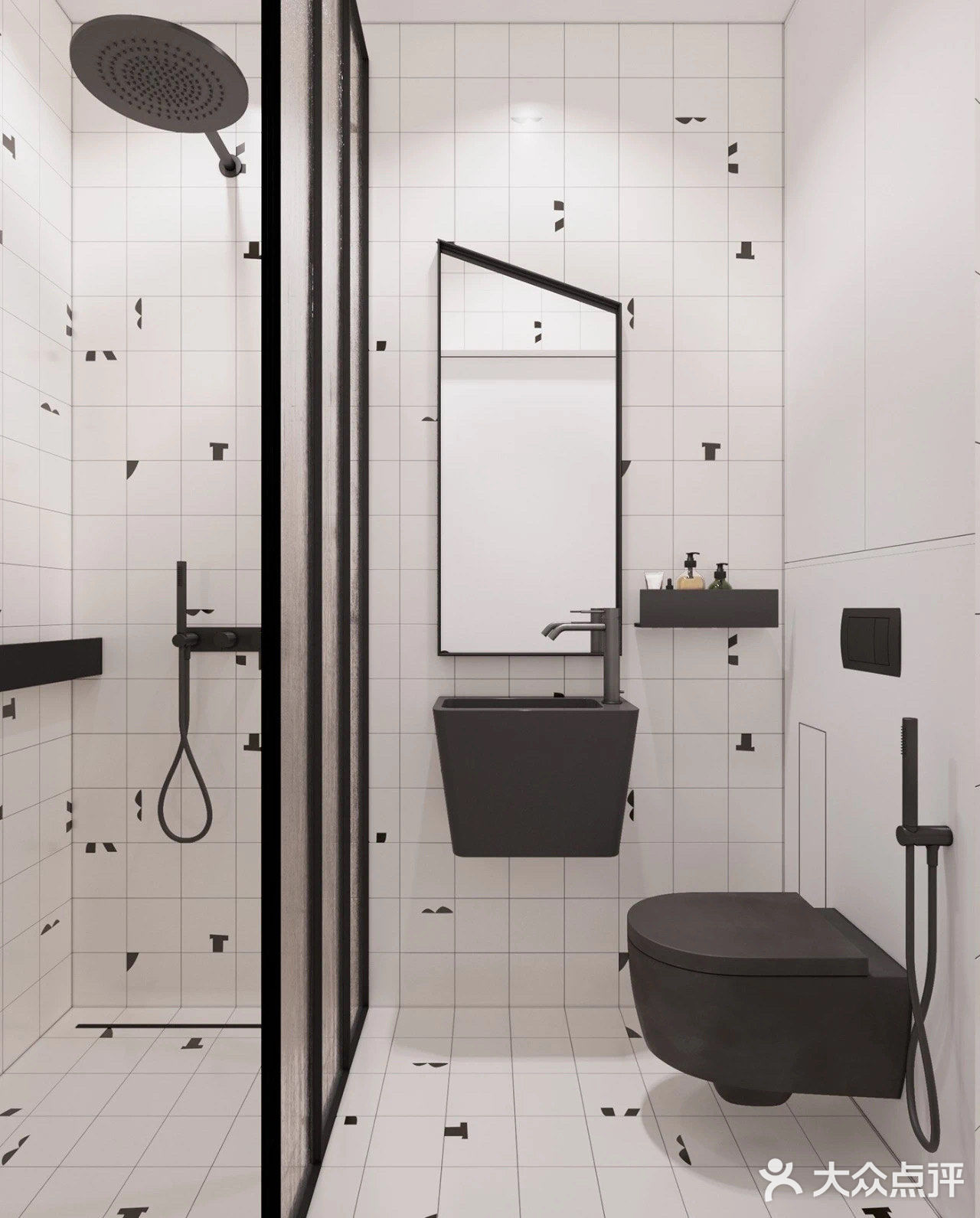 高级灰+粉色loft，全屋衣柜无把手，炫酷卫生间太惊艳！