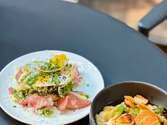 煎扇贝配鹌鹑蛋-Ocean's Table 欧舍