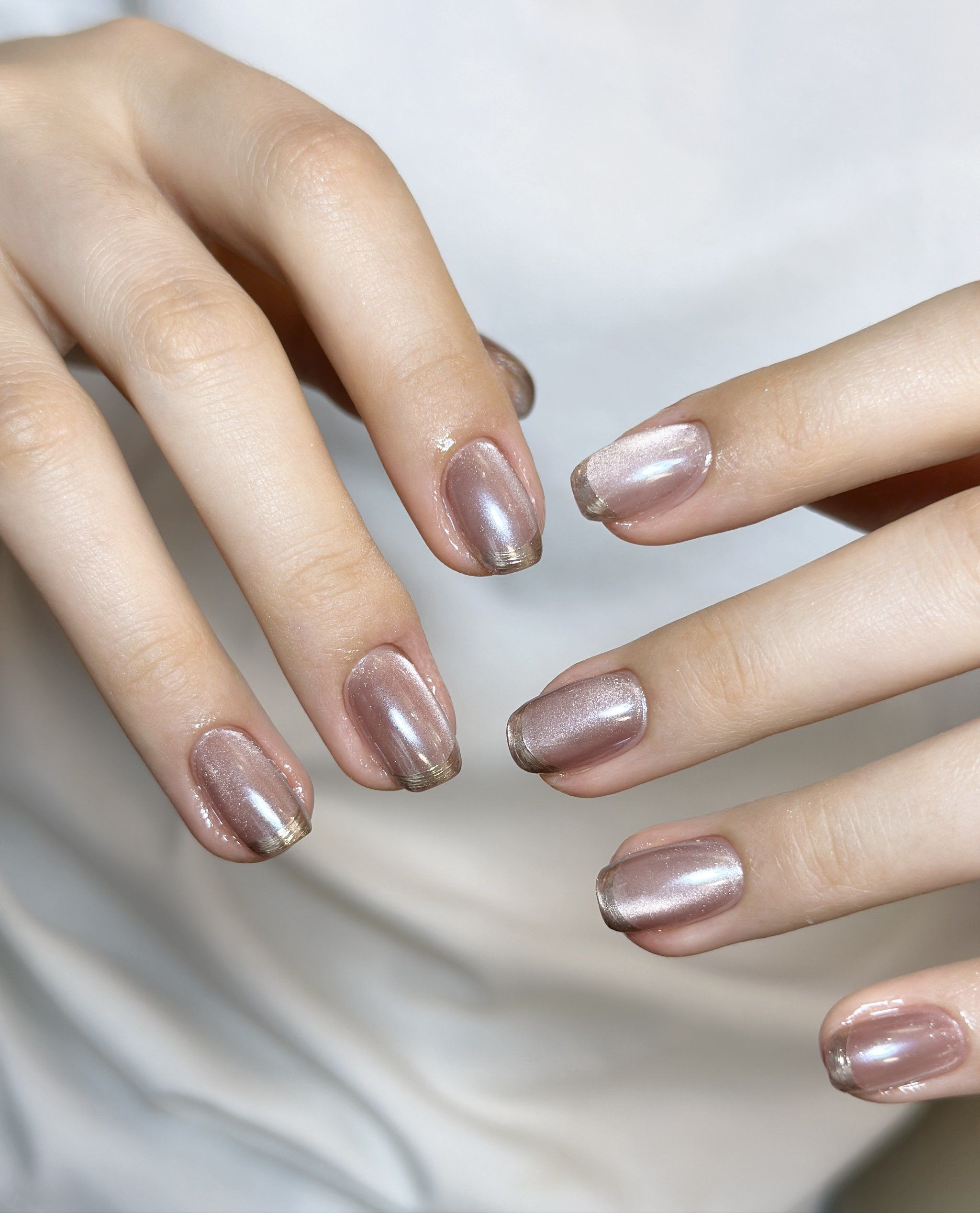 灰调系猫眼夏日美甲❤️