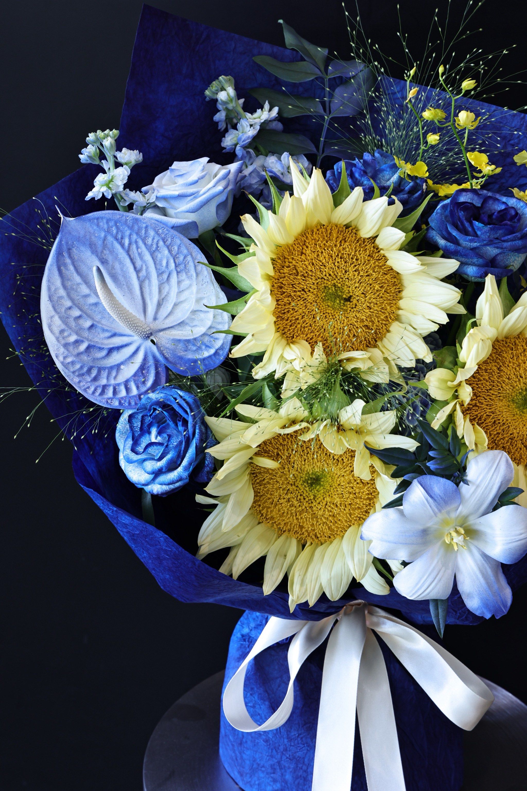 奶油向日葵花束